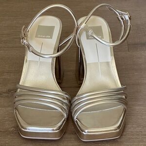Dolce Vita Avery Gold Platform Heels, NWT
